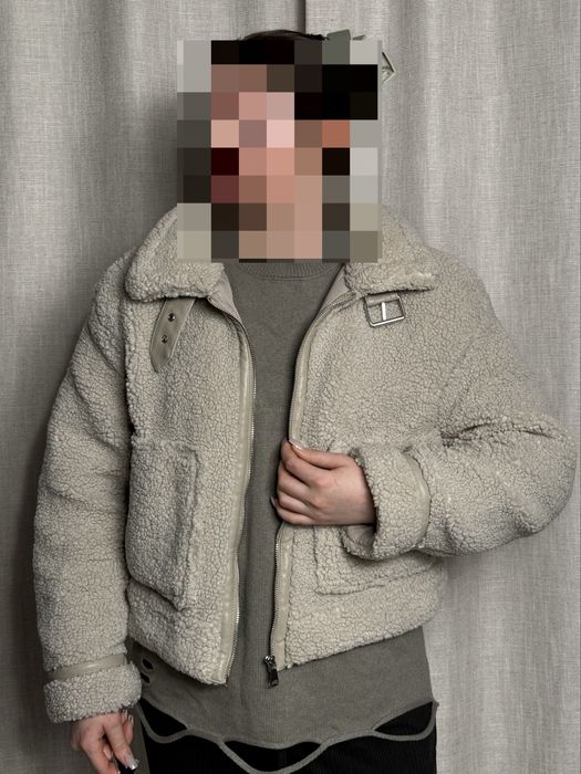 Куртка тедди молочного цвета рр 44