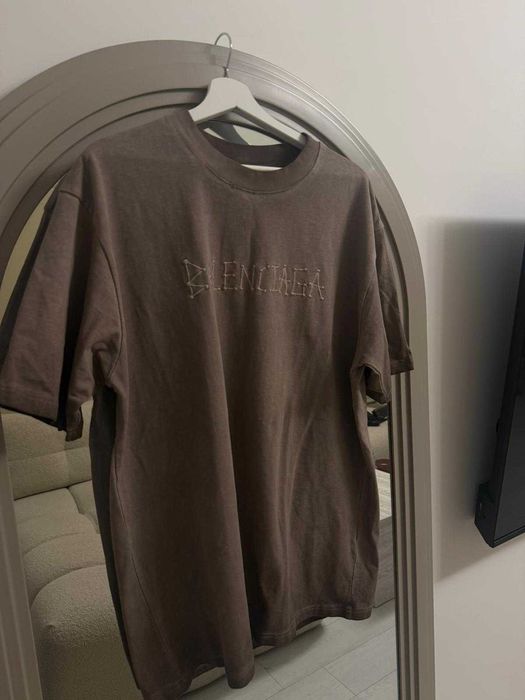 Tricou Balenciaga Pinned logo bej Xl