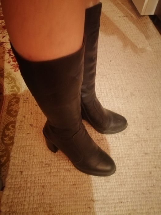 Cizme piele îmblănite
