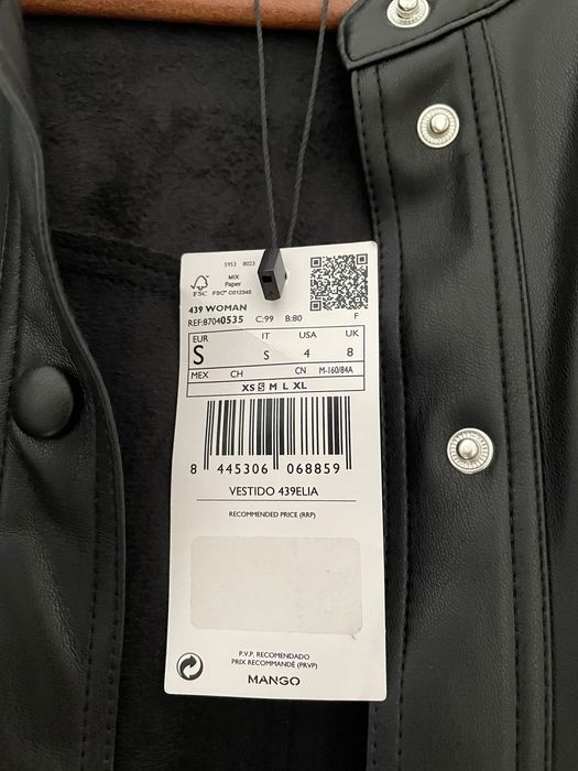 Rochie scurta din piele Mango noua cu eticheta masura S