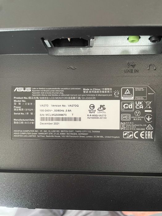 Монитор LED IPS ASUS VA27DQ, 27", Full HD