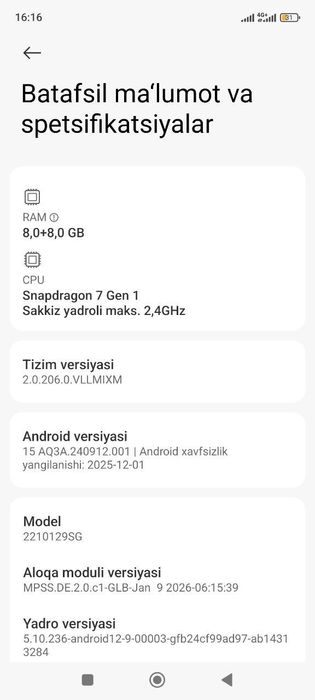 Xiaomi 13 Lite 5G 256GB
Qora rang, kamera tiniq, face ishlaydi
Oynasid