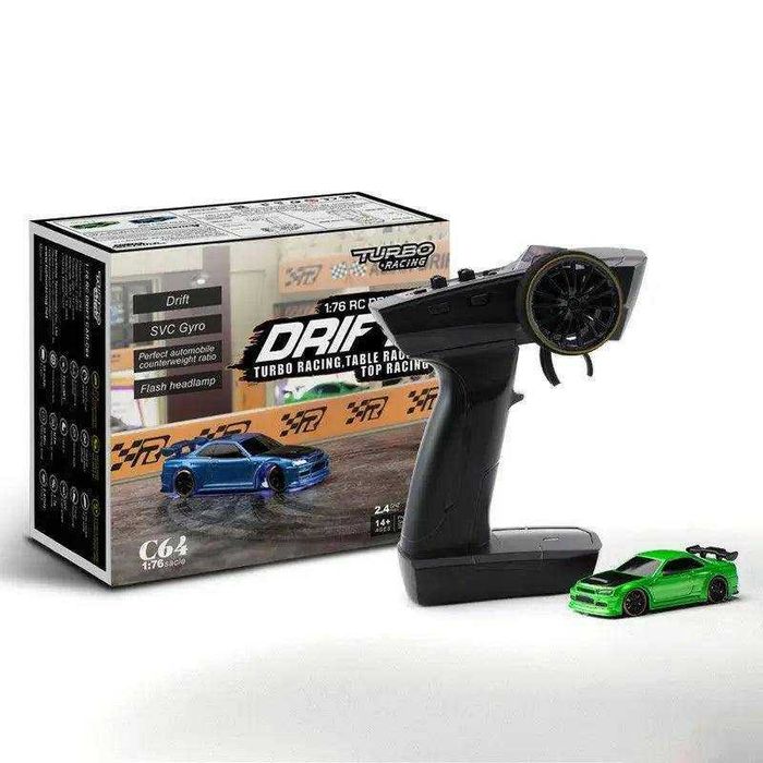 Turbo Racing C64 Drift 1:76, 5км\ч, Зелена