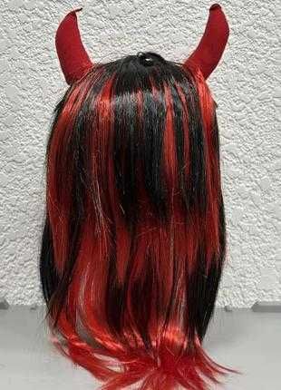 Парик маскарадные рожки