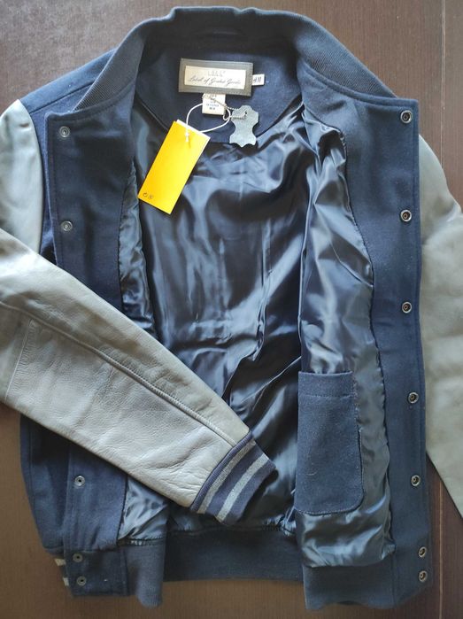 H&M - Geacă (piele naturală & fetru lână) căptuşită, măr. M/50, talie = 105-110 cm., NOUA, etichetă