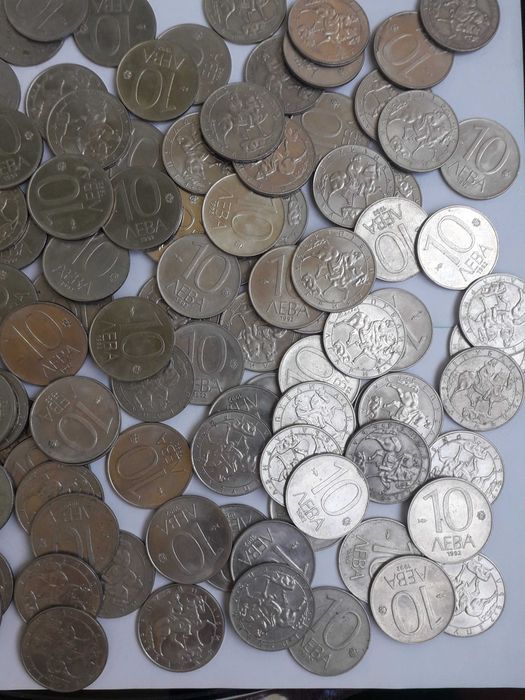 лот от 130 броя монети от 10 лева 1992г.
