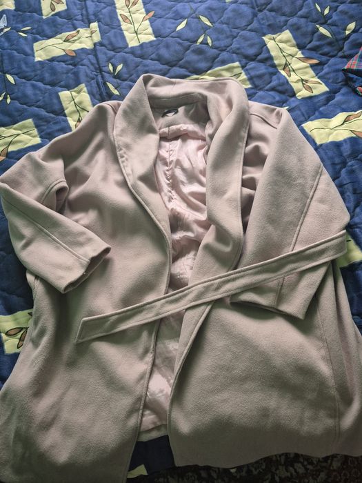 Palton dama roz pudra