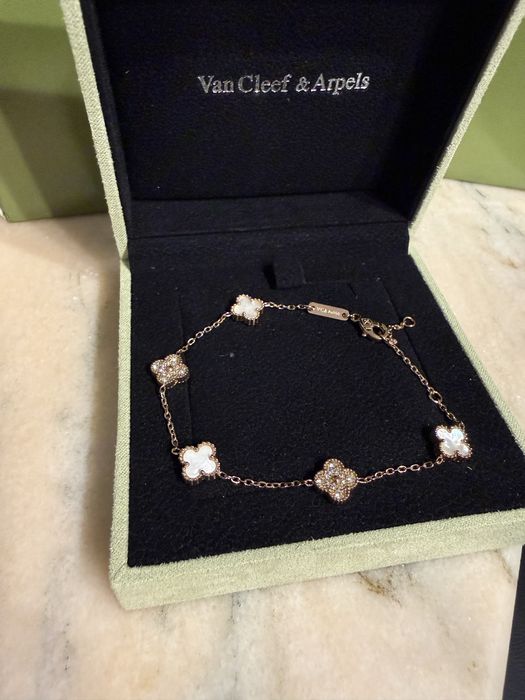 Bratara Van Cleef Rose White