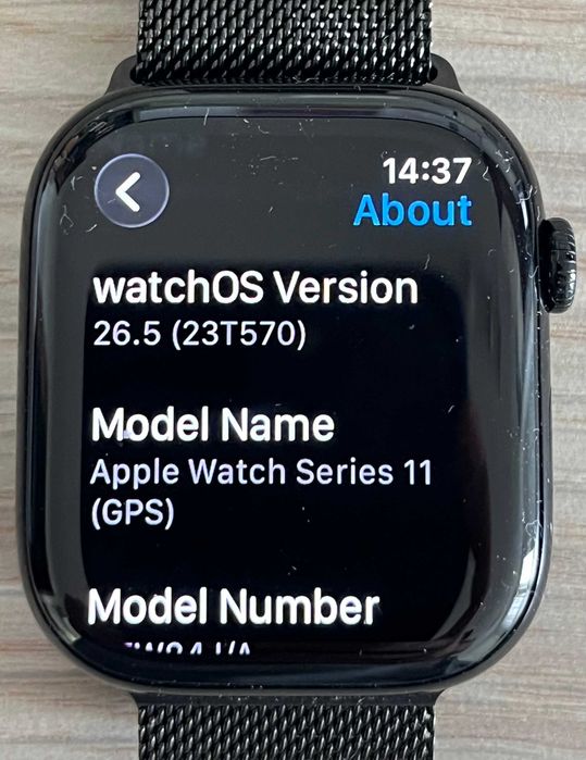 Apple Watch Series 11 GPS 46mm Jet Black – Slate Milanese Loop, гаранция