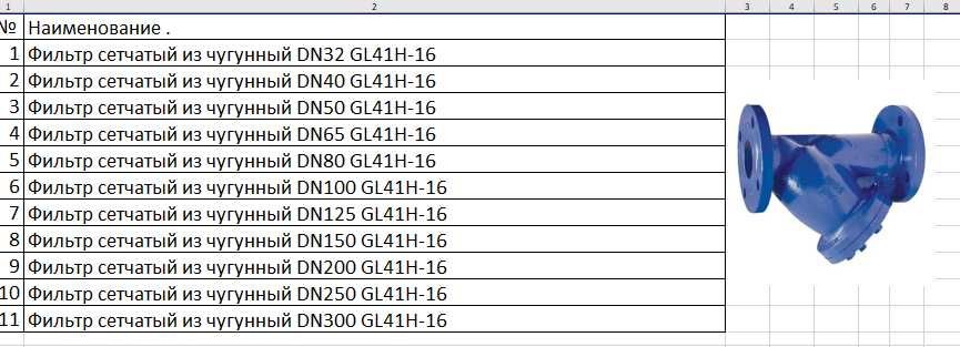 Фильтр сетчатый из чугунный GL41H-16