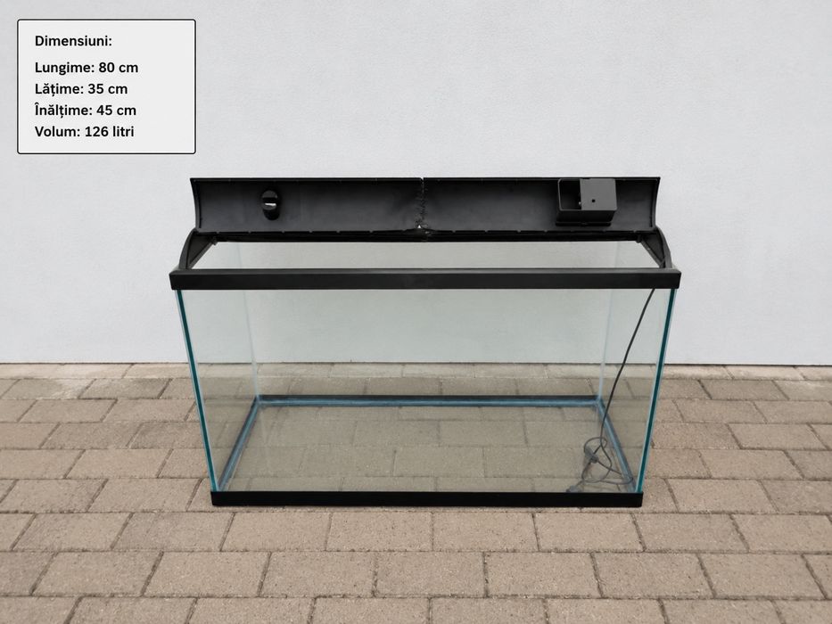 Acvariu 230 litrii sticla cu grosime de 8 mm