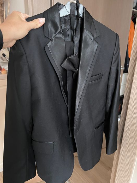 Costum negru elegant 3 piese copii 7-9 ani