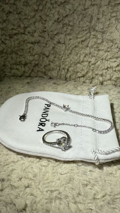 Набор из браслета и кольца «Pandora»