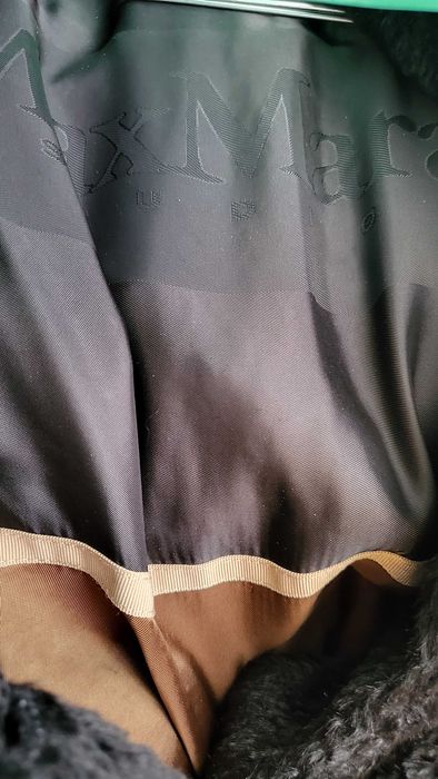 Max Mara -оригинално дълго топло палто от астраган и лисица