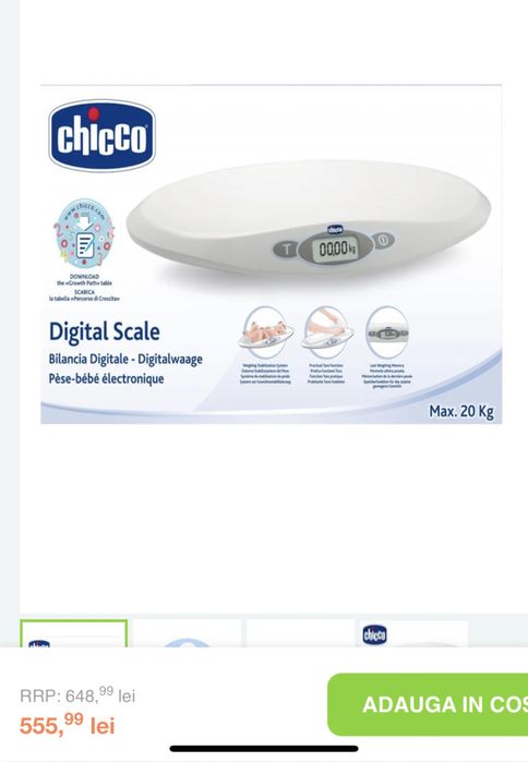 Cantar electronic digital Chicco pentru bebelusi