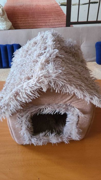 Casuta pat animale de companie / culcus caini si pisici LARGE noua