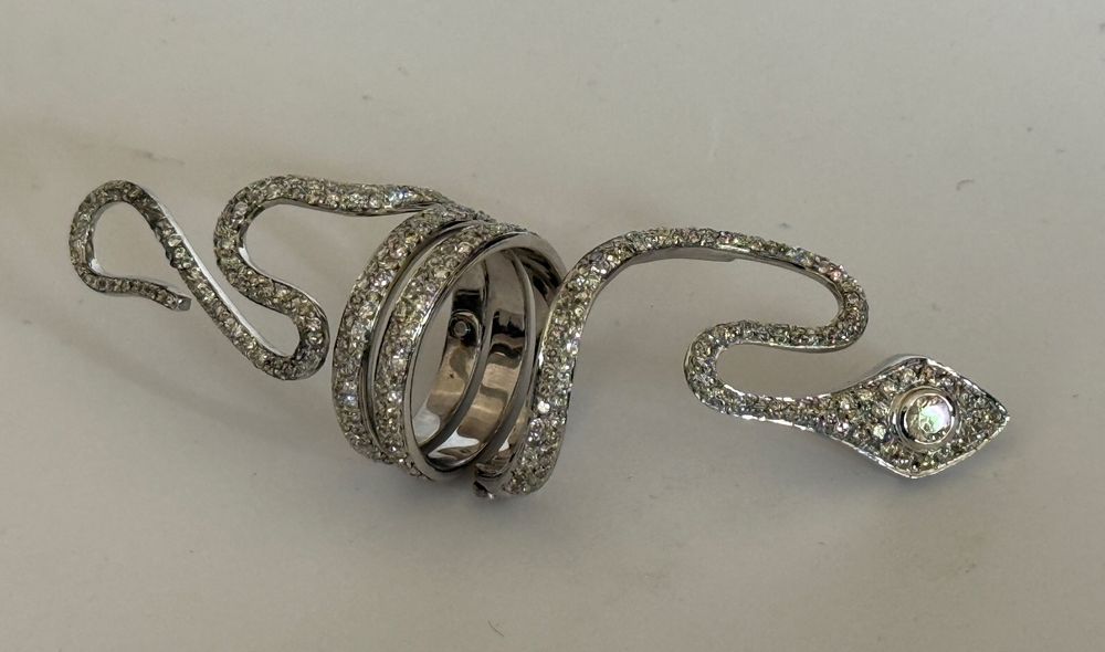 Великолепен Италиански 18К Златен Пръстен 21г с 3К Диаманти; Топ Цена!