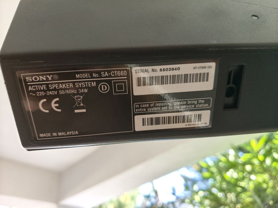 Sony SA  CT 660, soundbar + subwoofer activ conectare între ele fără fir, perfect funcționale