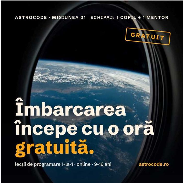 Lecții de programare și AI pentru copii 9-16 ani, online 1-la-1
