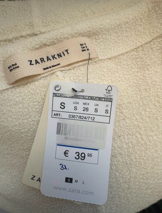 Pulovar zara , 80% lana disponibil pe 3 marimi , S , M , L