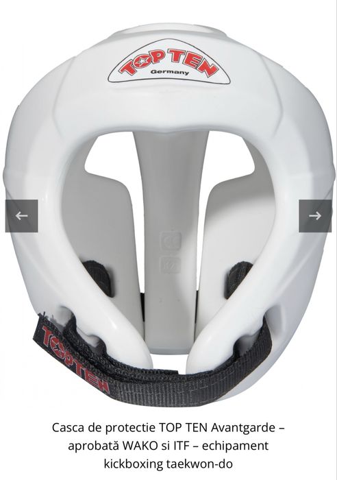 Casca “Avantgarde”, aprobata WAKO - TopTen, alb, M