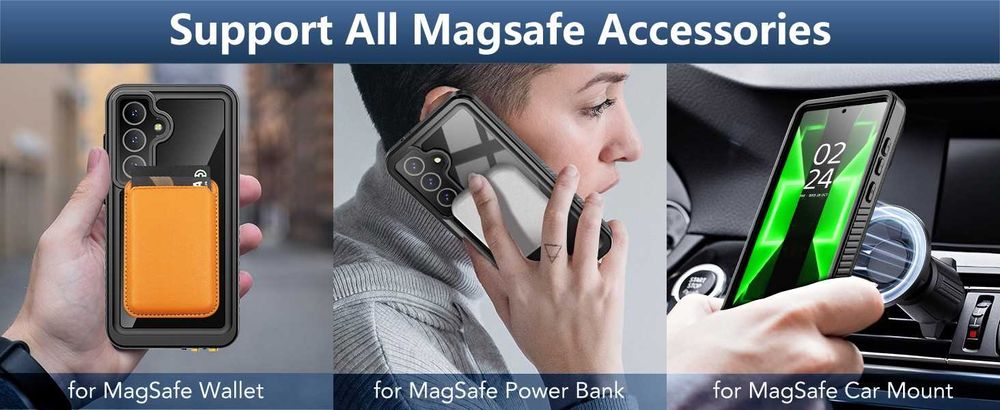 Водоустойчив калъф за Samsung Galaxy S25 Plus съвместим с MagSafe