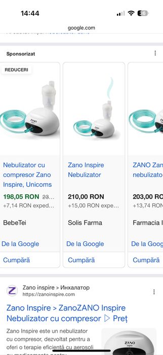 Set nebulizator ZANO ( Aerosoli ) + aspirator nazal copii