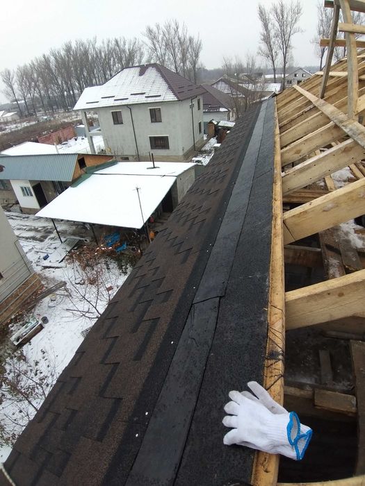 Крыша монтаж гибкой черепицы