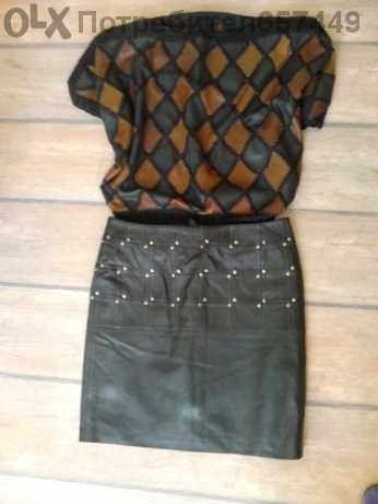 Естествена кожа  топ - блуза или блузон  Размер Л