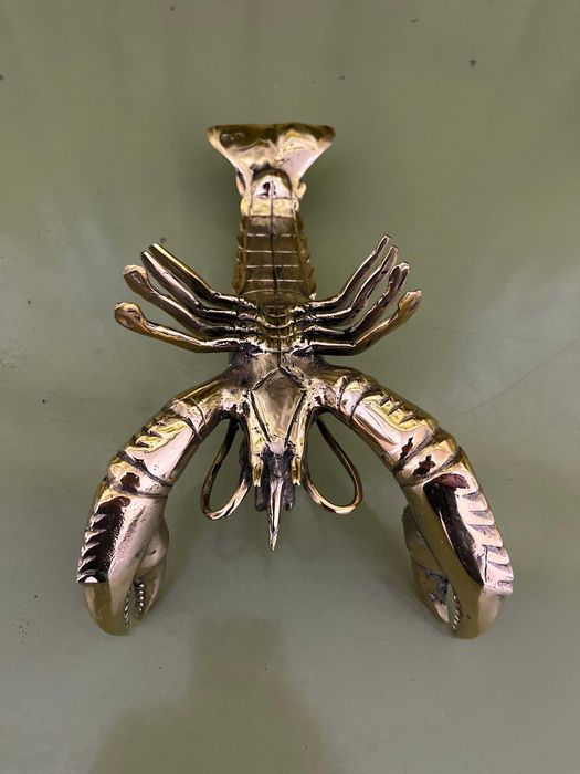 Склуптура,декорация на омар от полиран бронз(XL)