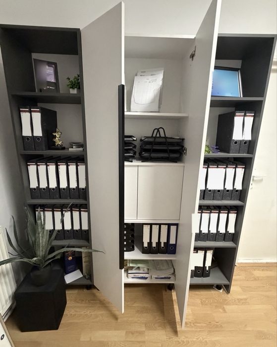 Mobilier birou modern – Recepție cu LED + Dulap – Separat sau la pachet