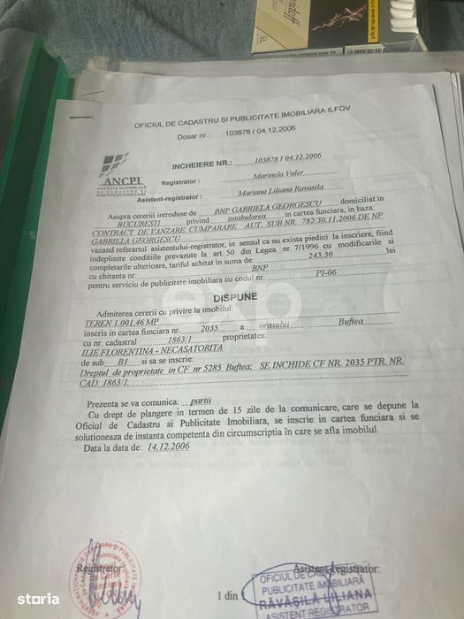 Teren Intravilan Constructii Buftea Central