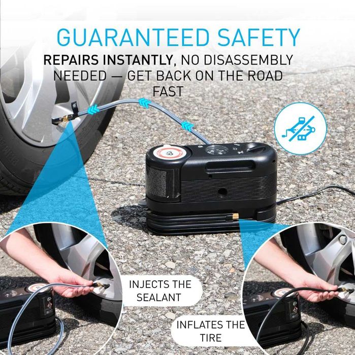 Авариен комплект за гуми Fix&Go Sensor - Компресор и Лепило Швейцарски