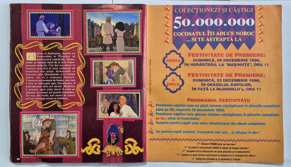 Album + set Full autocolante (233)  Panini Cocosatul de la Notre Dame