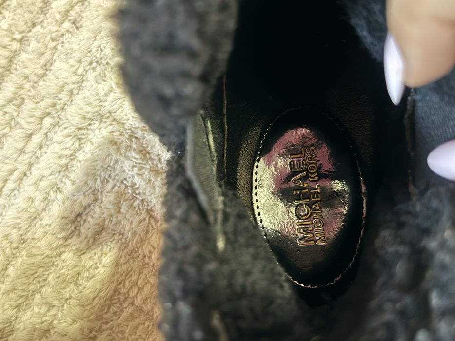 Дамски кожени боти/ботуши Michael Kors с топла подплата и платформа