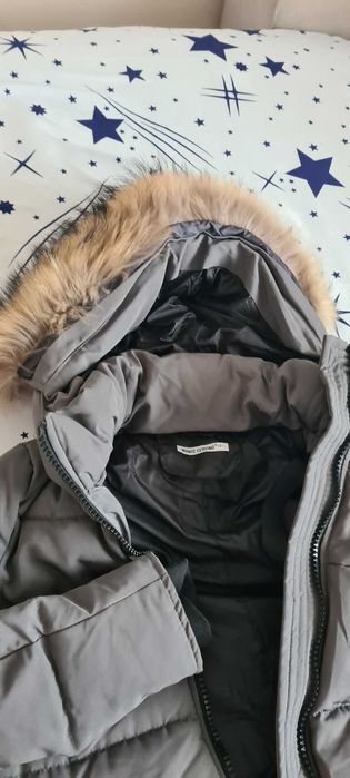 Зимо дамско дълго яке Monte Cervino, качулка естествена