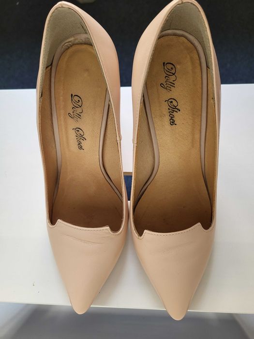 Pantofi eleganti office Dolly Shoes - BOX pudra - marime 38