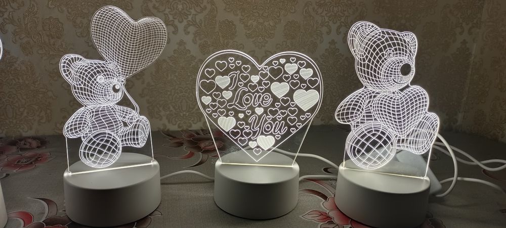 Светильники 3 D на 8 марта