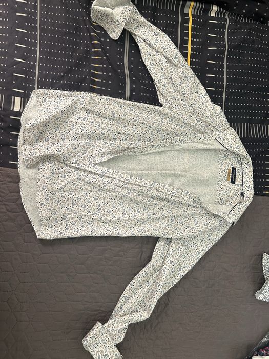 Риза на Teodor- Satin print stretch