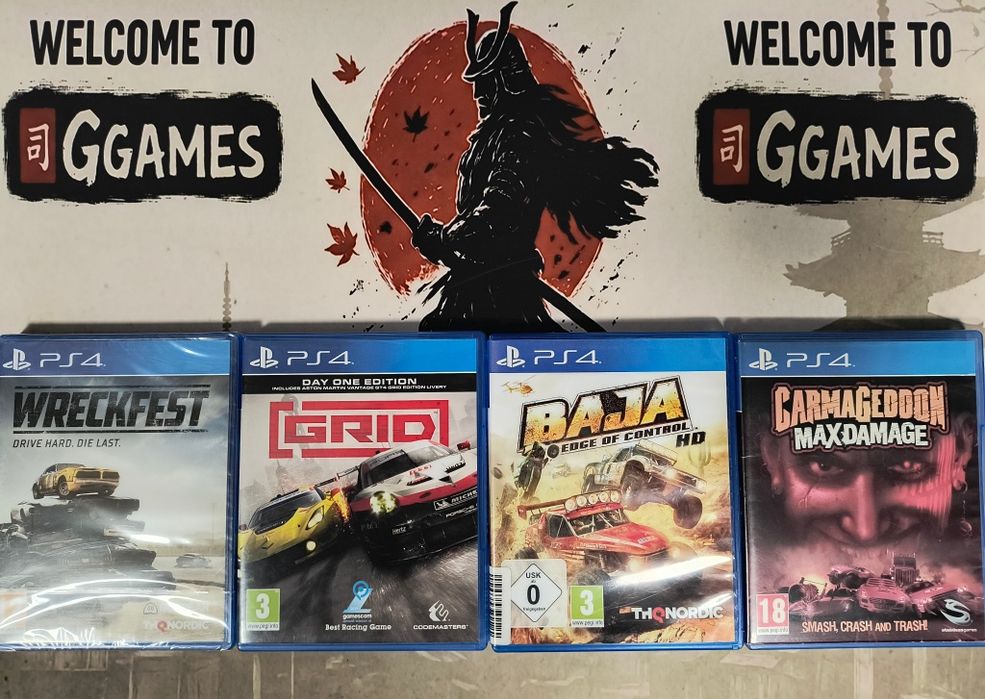 Grid,Carmagedon Max Damage,Baja Ege of Control,Wreckfest PS4