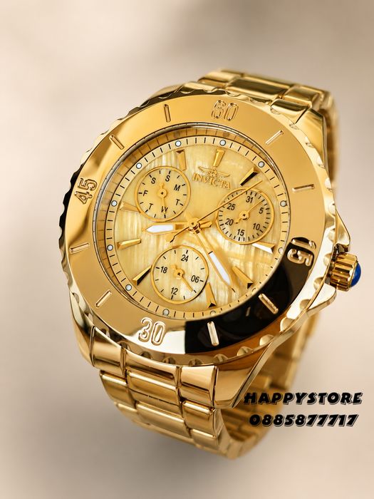 INVICTA Mother of pearl Gold dial 38 mm women, Инвикта нов дамски часовник