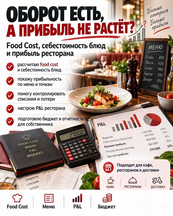 Food Cost и прибыль ресторана | Себестоимость блюд • P&L