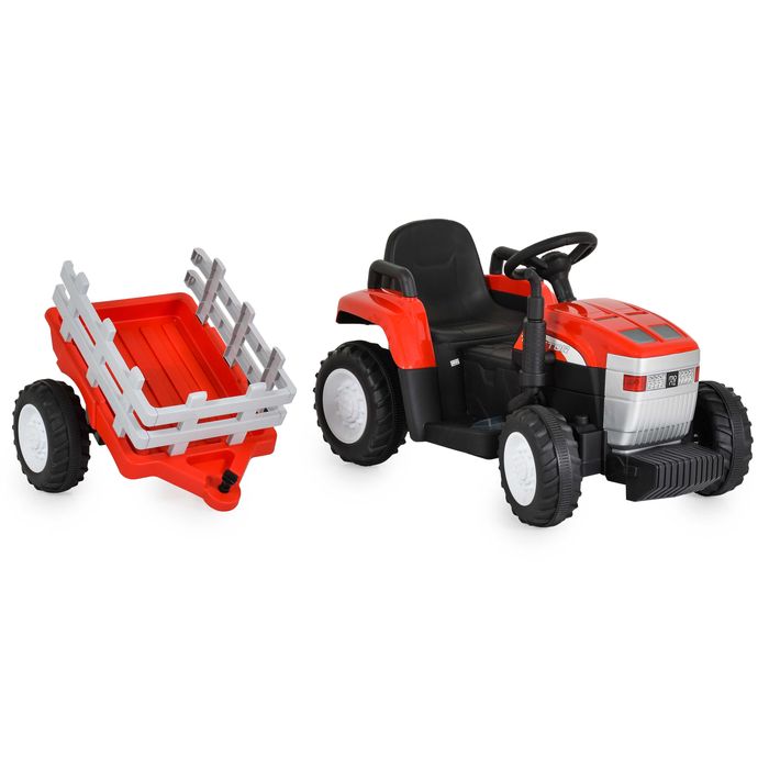 ТОП ЦЕНА!НОВО!Акумулаторен трактор с ремарке Dallas RED с 12V батерия