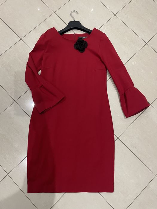 Червена рокля Marco Polo;Копринена  Zara L;Marc Cain