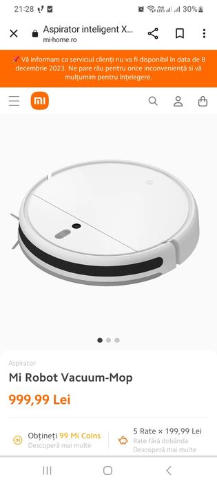 Aspirator Xiaomi Mi Robot Vacuum Mop