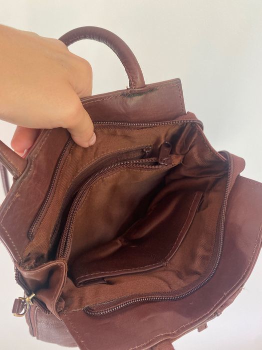 Кафява чанта от естествена кожа