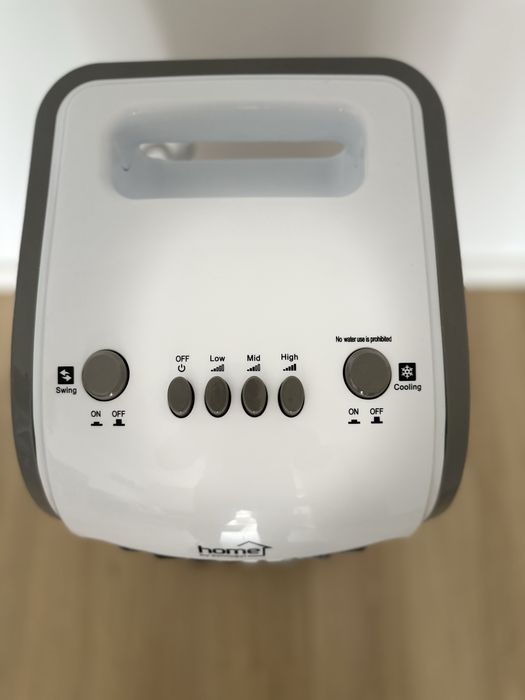 Racitor de aer / ventilator cu rezervor de apa de 3 litri, 3 viteze, insertie de evaporator, rulabil pe roti, 80 W