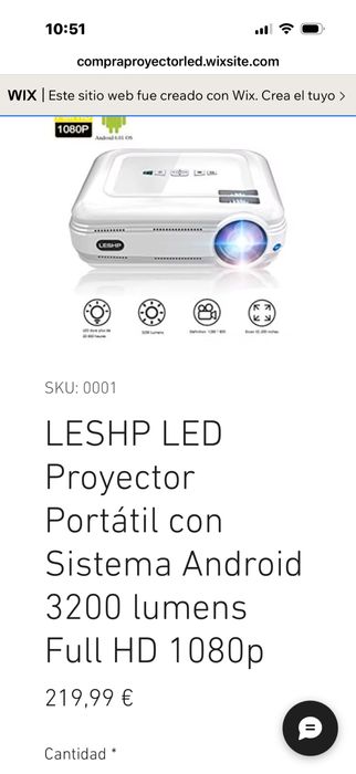 Mini video proiector. Leshp Led 3200lm 1080p 1920
