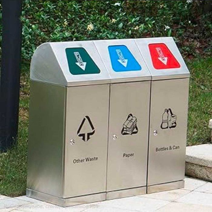 Урна цилиндр нержавейка 201 уличная офисная новая