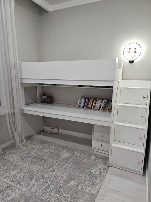 Кровать-чердак LEGENDA 75x175 см, белый,